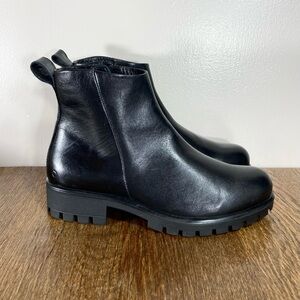 New Ecco Modtray Plain Toe Zip Ankle Boot Women’s Size 6-6.5 Black Leather